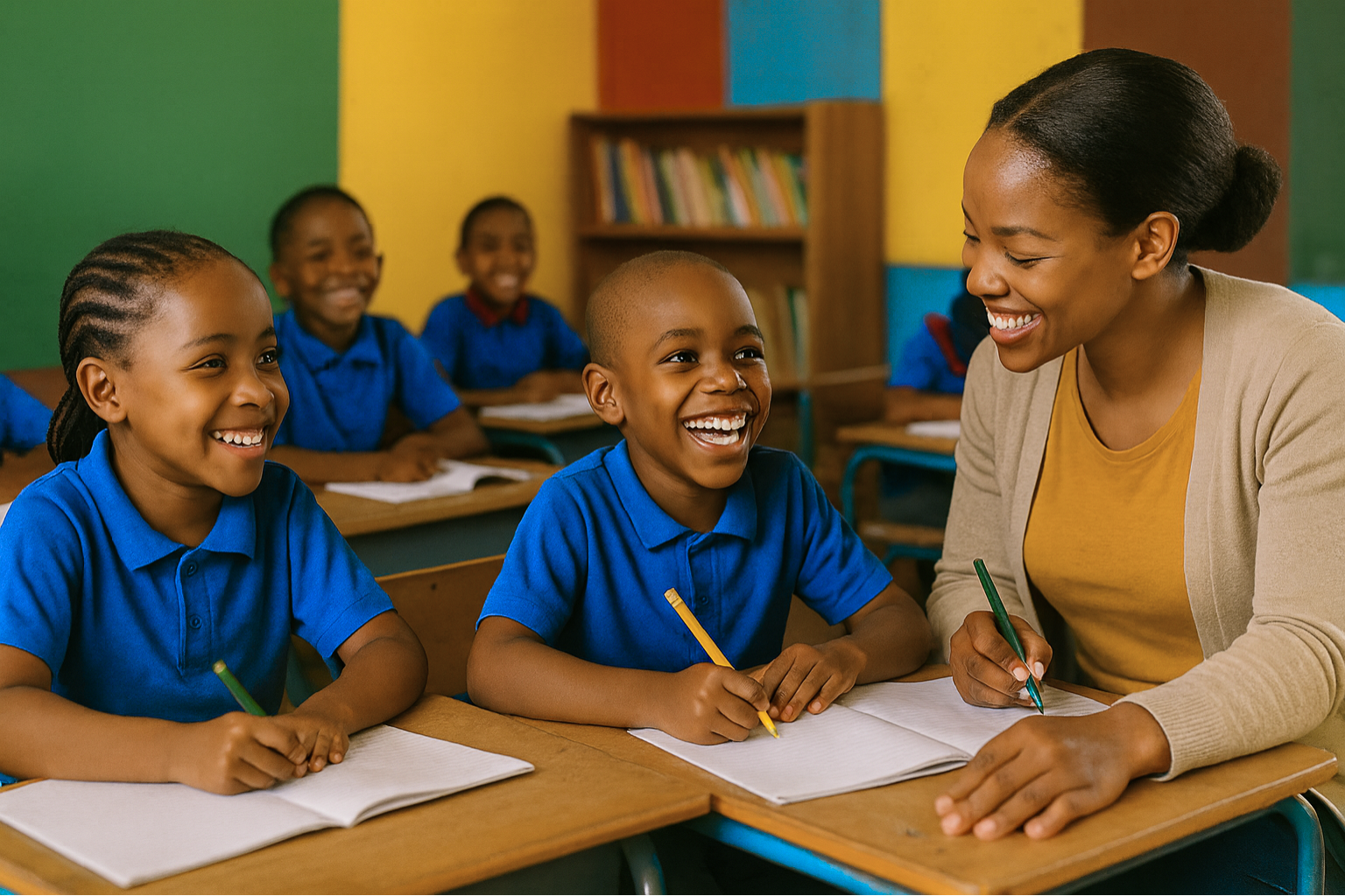 Children learning in our colorful classroom